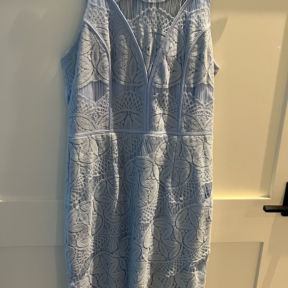 Powder blue lace dress with intricate detailed finishing - Picture 3 of 5